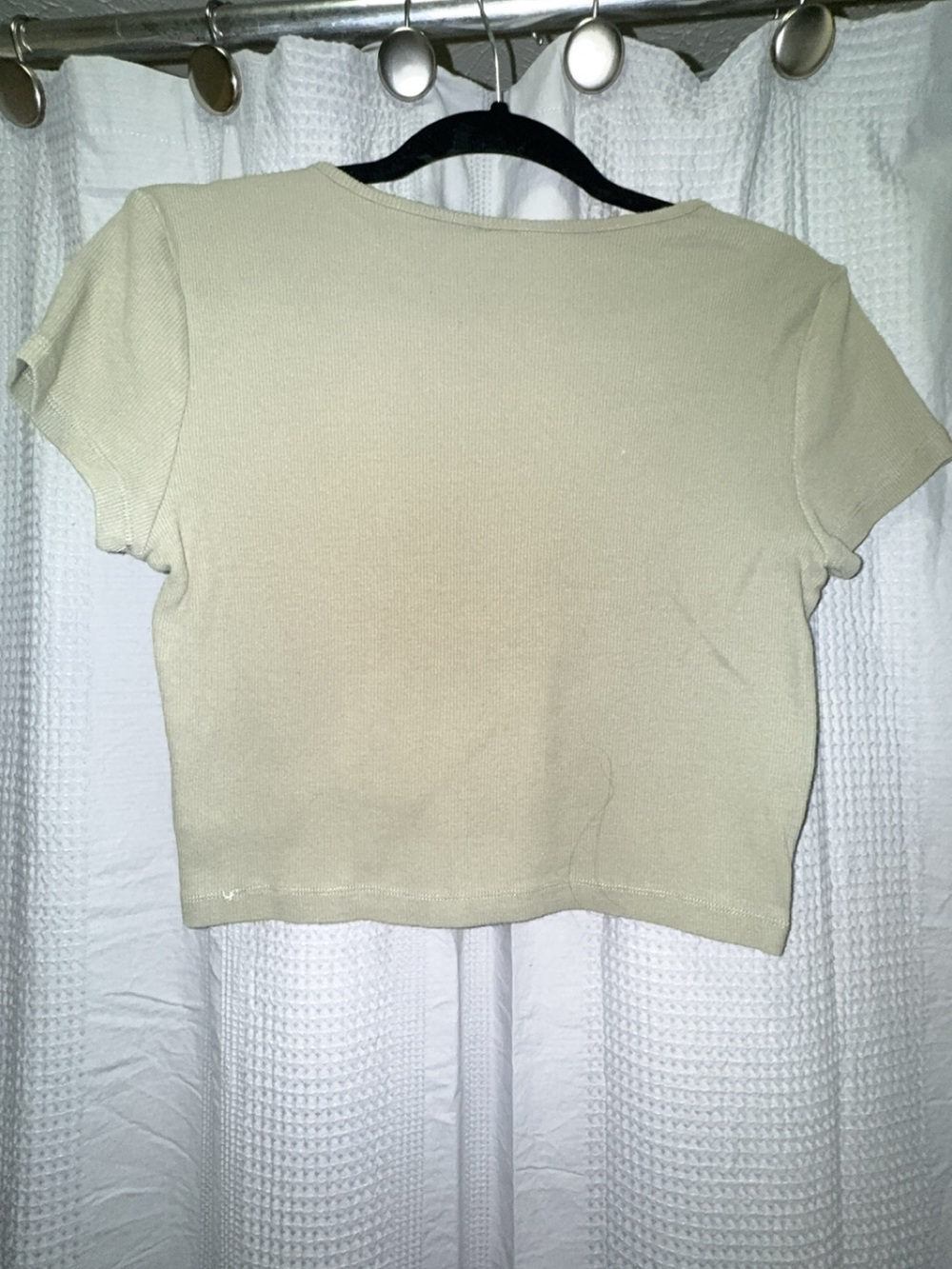 H&M Light Beige Ribbed Crop Tee - Picture 3 of 3